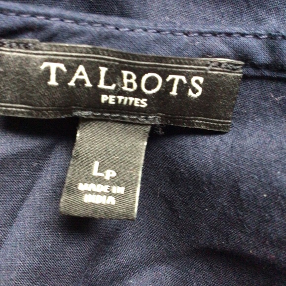 Talbot's women's top navy size Large p embroidered casual mature boho hippie - Picture 12 of 12